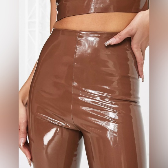 NWOT Commando co-ord faux leather patent perfect control leggings in tan - Picture 3 of 7